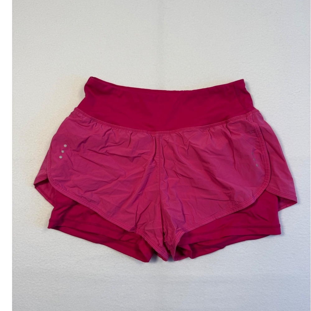 Barbiecore Soothfeel 2-in-1 Running Shorts Womens Sm Hot Pink Workout Zip Pocket